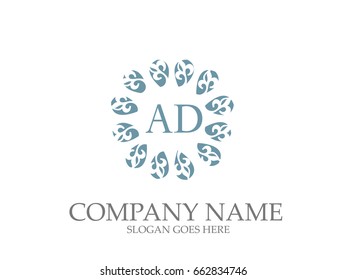 AD Letter Monogram Elegant Logo Design