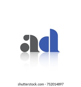 AD  lettering Logo vector isolated on white background