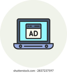 Ad Line Circle Gradient Style
