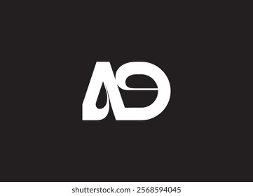 AD Logo Design Template Vector Graphic Branding Element.
