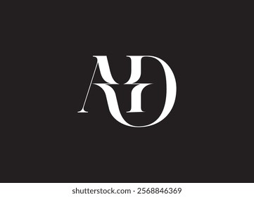 AD Logo Design Template Vector Graphic Branding Element.
