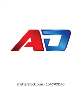 AD logo design vector. Simple and clean flat design of letter AD logo vector template.