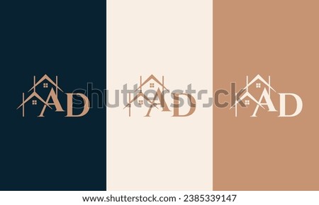 AD logo with a home form element which means a real estate company