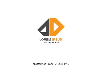 AD logo initial letter design template vector