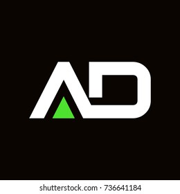 AD logo initial letter design template vector