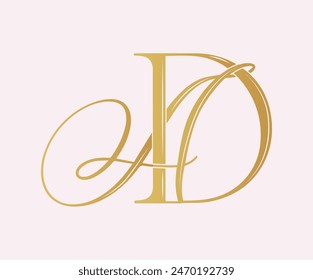 AD , logo AD , Letra AD , monograma AD, Boda Monograma Iniciales, Boda Logo, Boda Monograma, Logo Diseño, caligrafía, letras, alfabeto