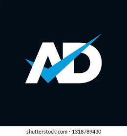 AD Logo of the Letter Tick Blue Initial Capital Designs Template