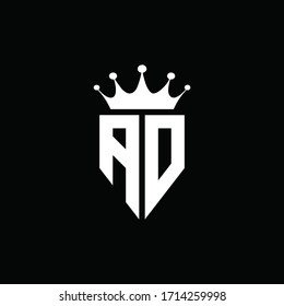 AD logo monogram emblem style with crown shape design template