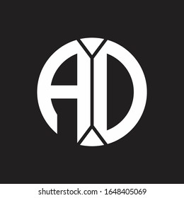 Monograma de logotipo AD con estilo de cinta circular en pieza