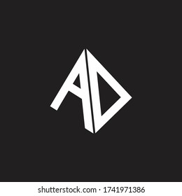 AD Logo monogram with standout triangle shape ribbon design template