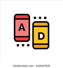 Ad, Marketing, Online, Tablet  Flat Color Icon. Vector icon banner Template