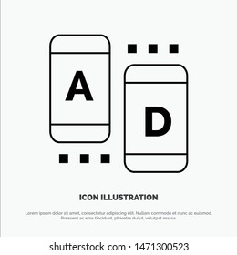 Ad, Marketing, Online, Tablet Line Icon Vector. Vector Icon Template background