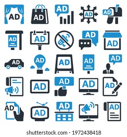 Ad Marketing Set icon vector