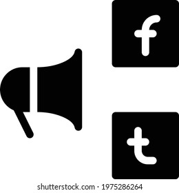 ad marketing vector glyph flat icon
