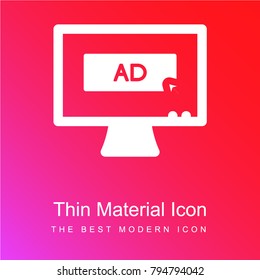 AD Media red and pink gradient material white icon minimal design