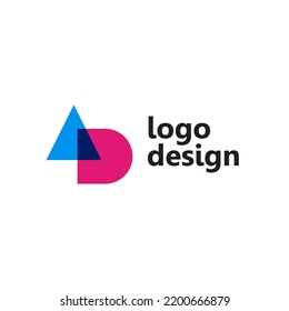 AD modern logo design minmal and creative logotype vector template