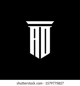 AD monogram logo with emblem style isolated on black background