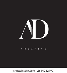 Logotipo de monograma AD mínimo elegante