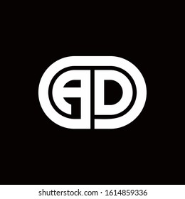 AD monogram logo with an oval style on a black background	
