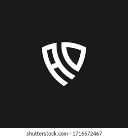 AD monogram logo with shield shape design template