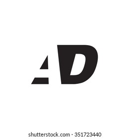 AD negative space letter logo
