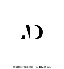 Logotipo del monograma del espacio negativo del anuncio publicitario – diseño minimalista moderno de la marca de letras