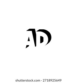 Logotipo del monograma del espacio negativo del anuncio publicitario – diseño minimalista moderno de la marca de letras