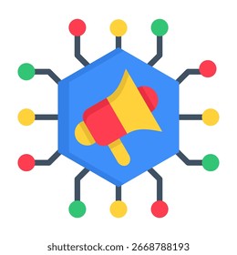 Icono de red de anuncios Ilustración vectorial de estilo plano
