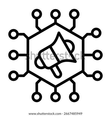 Ad Network Icon Line Style Vector Illustration