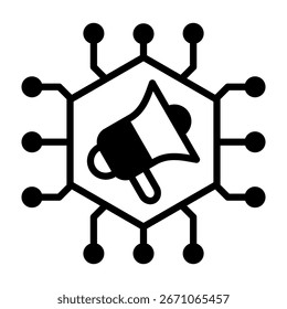 Icono de red de anuncios Ilustración vectorial de estilo mixto