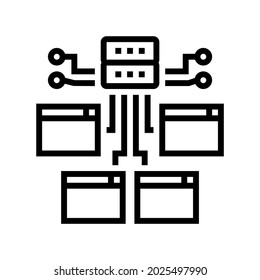 ad network line icon vector. ad network sign. isolated contour symbol black illustration