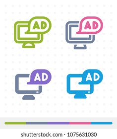 Ad On Computer - Zap & Tap Icons. A professional, pixel-aligned icon.