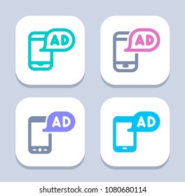 Ad On Phone - Neon & LED Icons. A professional, pixel-aligned icon.