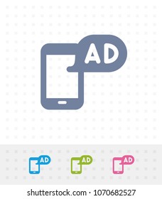 Ad On Phone - Tap Icons. A professional, pixel-aligned icon.