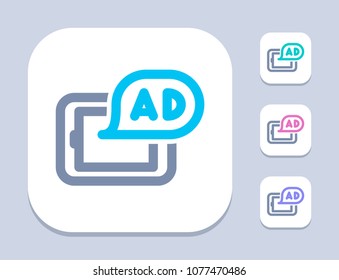 Ad On Tablet - Neon Duo Icons. A professional, pixel-aligned icon.