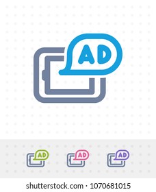 Ad On Tablet - Zap Duo Icons. A professional, pixel-aligned icon.