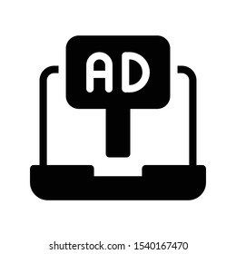 ad online vector glyph flat icon