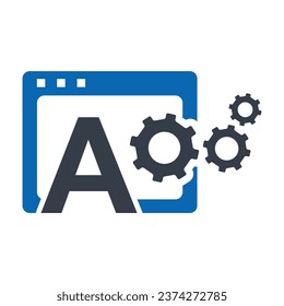 Ad Optimization Blue Icon Vector Illustration | Marketing And SEO Icon
