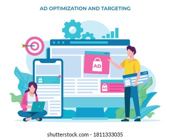 AD Optimization and targeting illustration concept