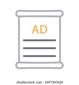 ad paper colour line vector icon