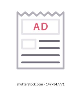 ad paper colour line vetor icon