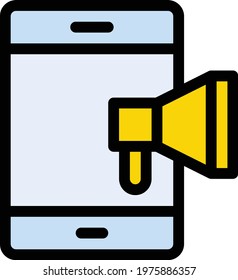 ad phone vector line colour icon
