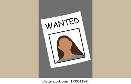 An ad with a photo of a female character and the words "Wanted"
