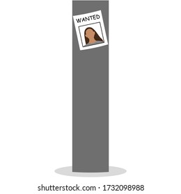 An ad with a photo of a female character and the words "Wanted"