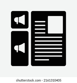 Icono de colocación de anuncios en un artículo web