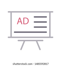 ad presentation colour line vector icon