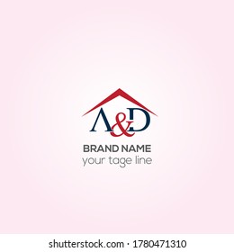 A&D real estate logo vector logo design, A&D Constriction Creative logo design