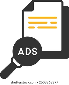 Ad search illustration with isolated background 