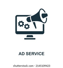 Ad Service flat icon. Colored element sign from marketing collection. Flat Ad Service icon sign for web design, infographics and more.