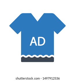 ad shirt glyph colour vector icon